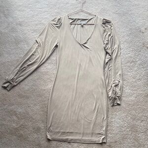 Gaze Chic Brown Long Sleeve Dress